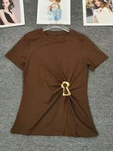 Cinched Waist Knit Tee for Women