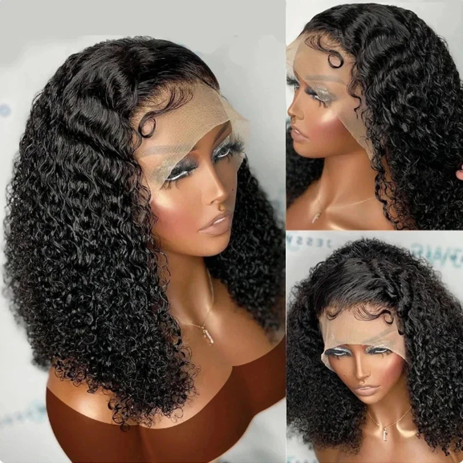 Glueless Short Curly Bob Lace Front Wig