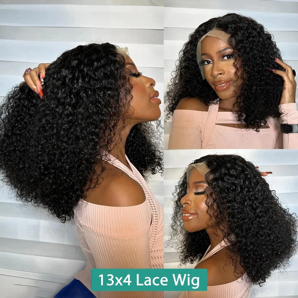 Glueless Short Curly Bob Lace Front Wig