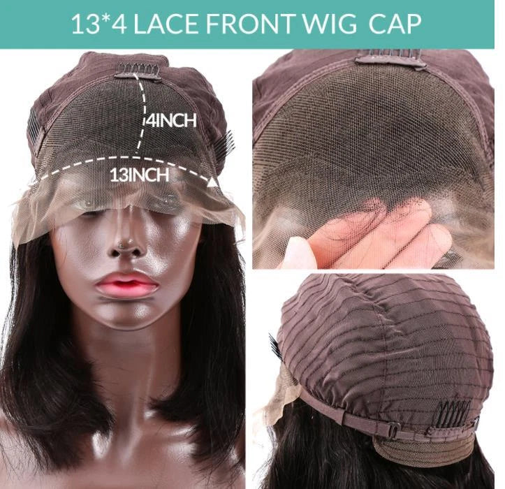 Wavy Lace Front Human Hair Wig – Black Brown Highlights